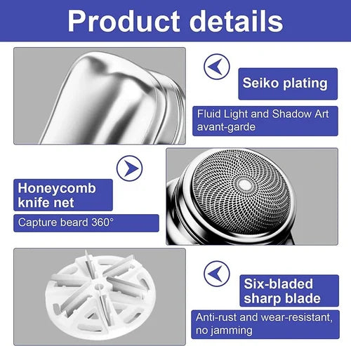Portable Rechargeable Mini Shavers Machine, Men & Women. Pocket Size Clean Shave Trimmer