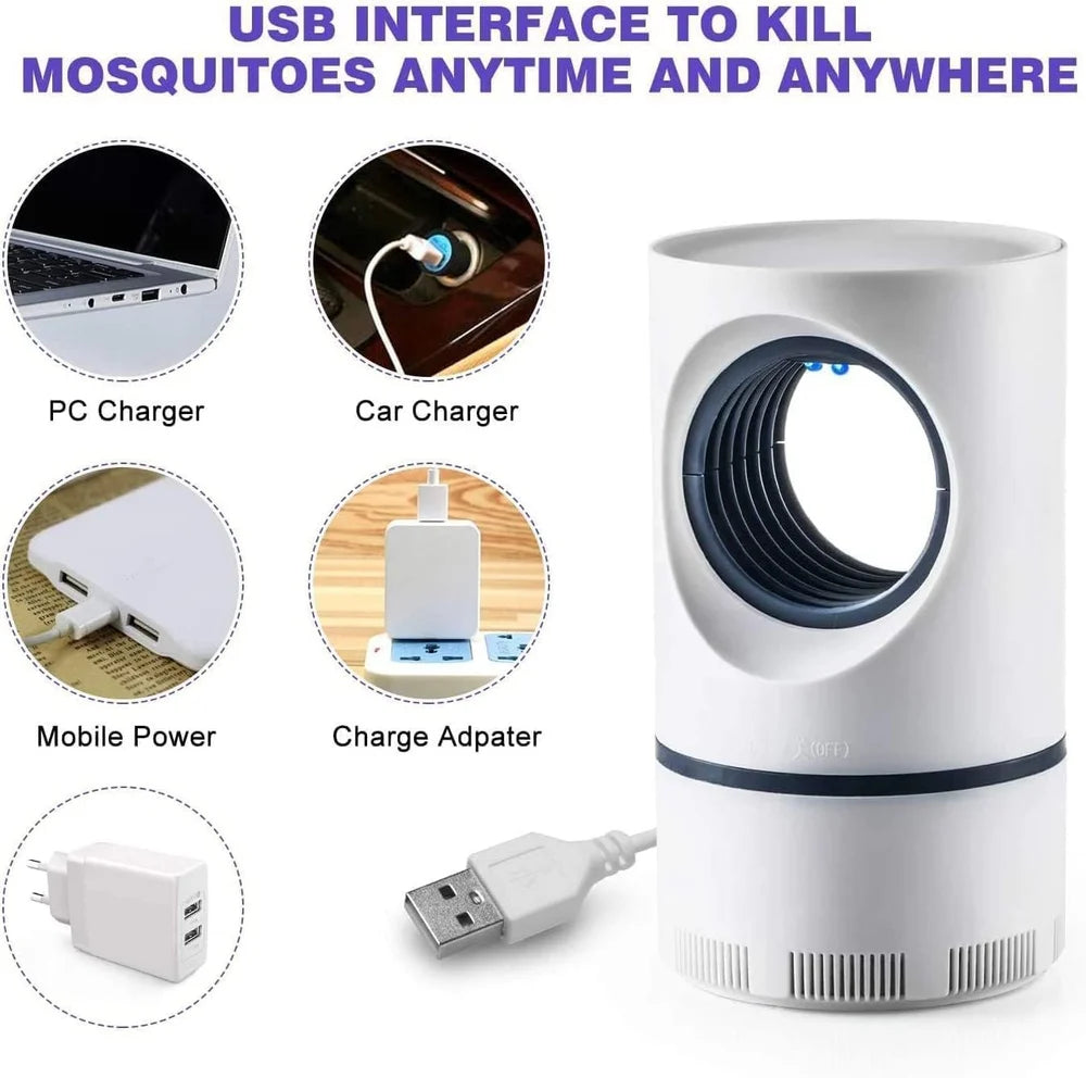 USB Mosquito Killer Lamp – Silent Indoor Bug Trap with UV Light & Fan Suction | Chemical-Free Protection for Home & Bedroom