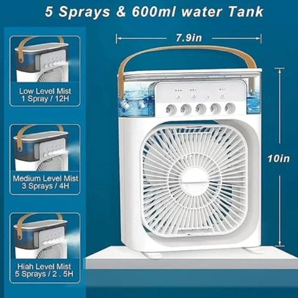 Portable Mini Air Cooler with Mist – Instant Cooling Anywhere ❄️💧