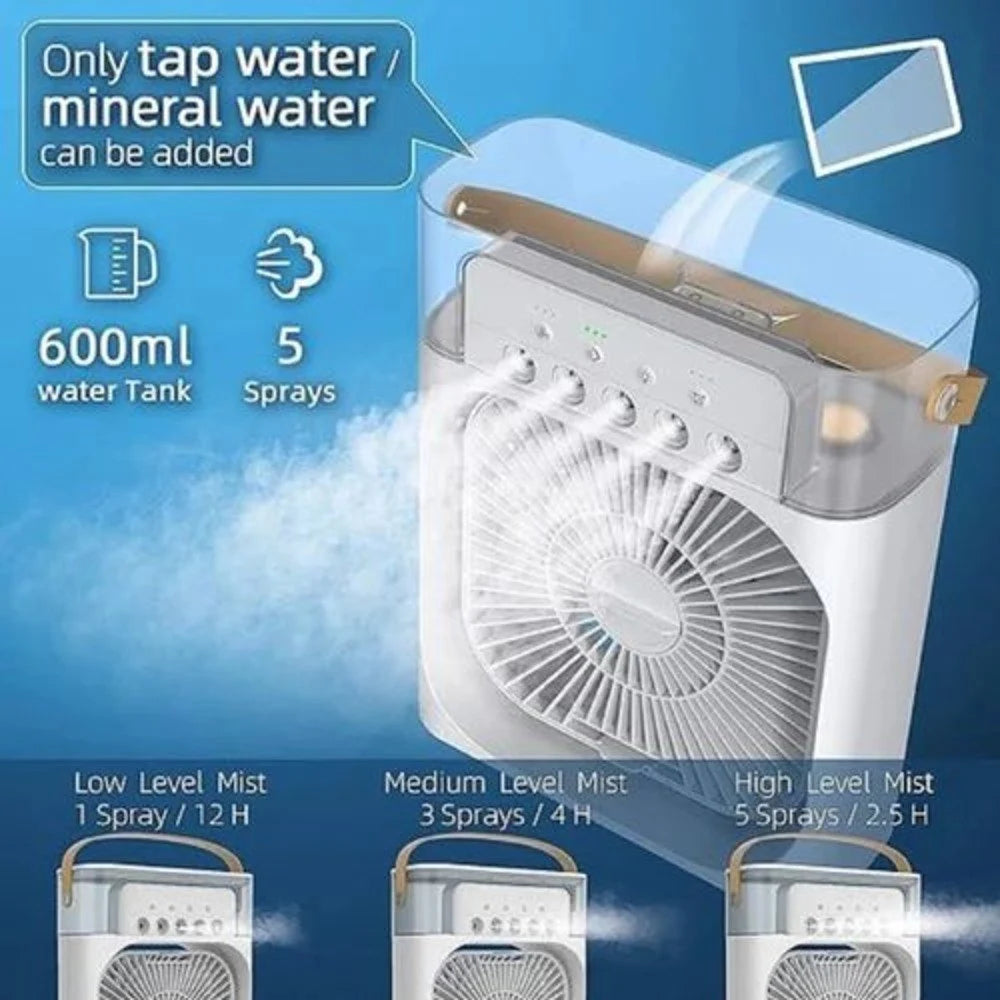 Portable Mini Air Cooler with Mist – Instant Cooling Anywhere ❄️💧
